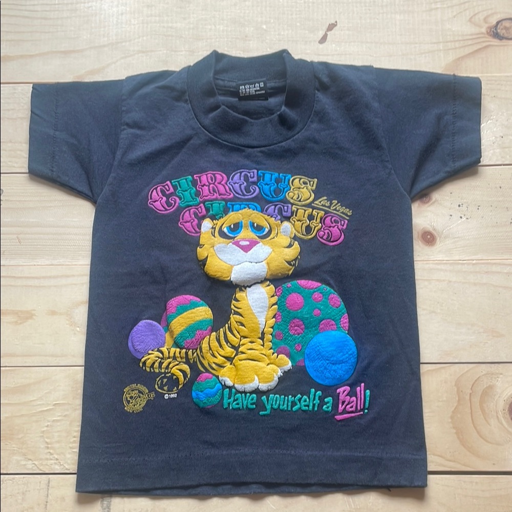 Vintage circus Kids Black Graphic T-Shirt